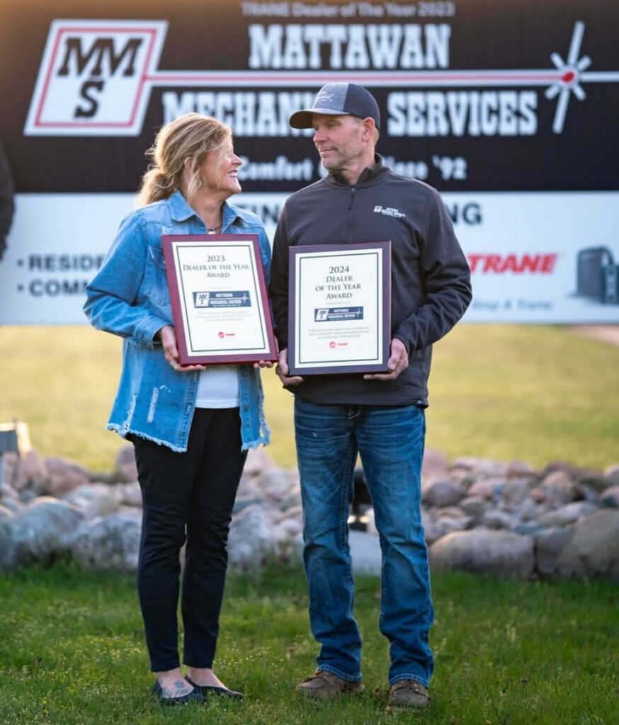 Mattawan Mechanical holding up Dealer of the year awards