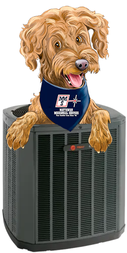 Crew is sitting on a Trane heat pump image